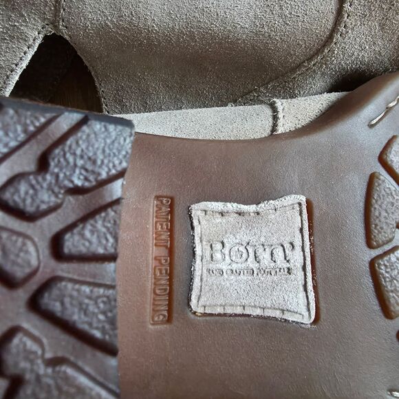 BORN Kerri Suede Ankle Bootie 9M Cut Out Zip Tan Western Boho - Picture 8 of 14